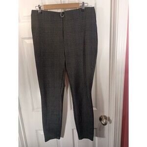 Fashion Nova Pull On Trouser Pants Size XL Gray Plaid